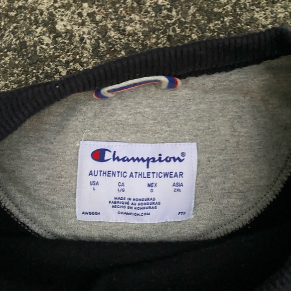 Champion Crewneck Sweatshirt Men’s Size Large Navy Blue - Picture 4 of 5